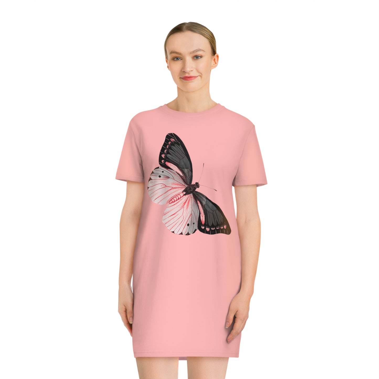Black/Pink Butterfly T-Shirt Dress