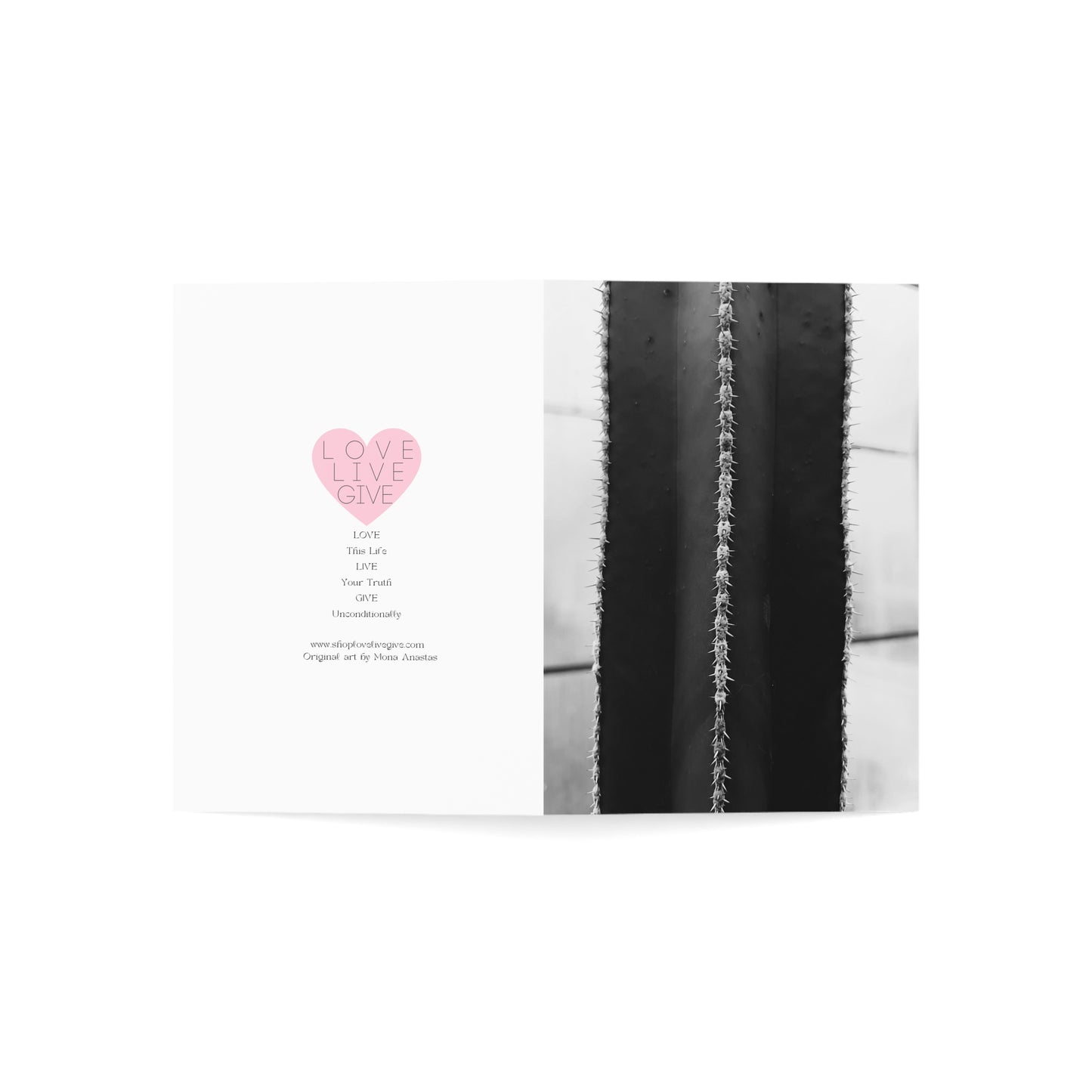 Mexican Fence Cactus in Black & White Greeting Card (1pc or 10pc)