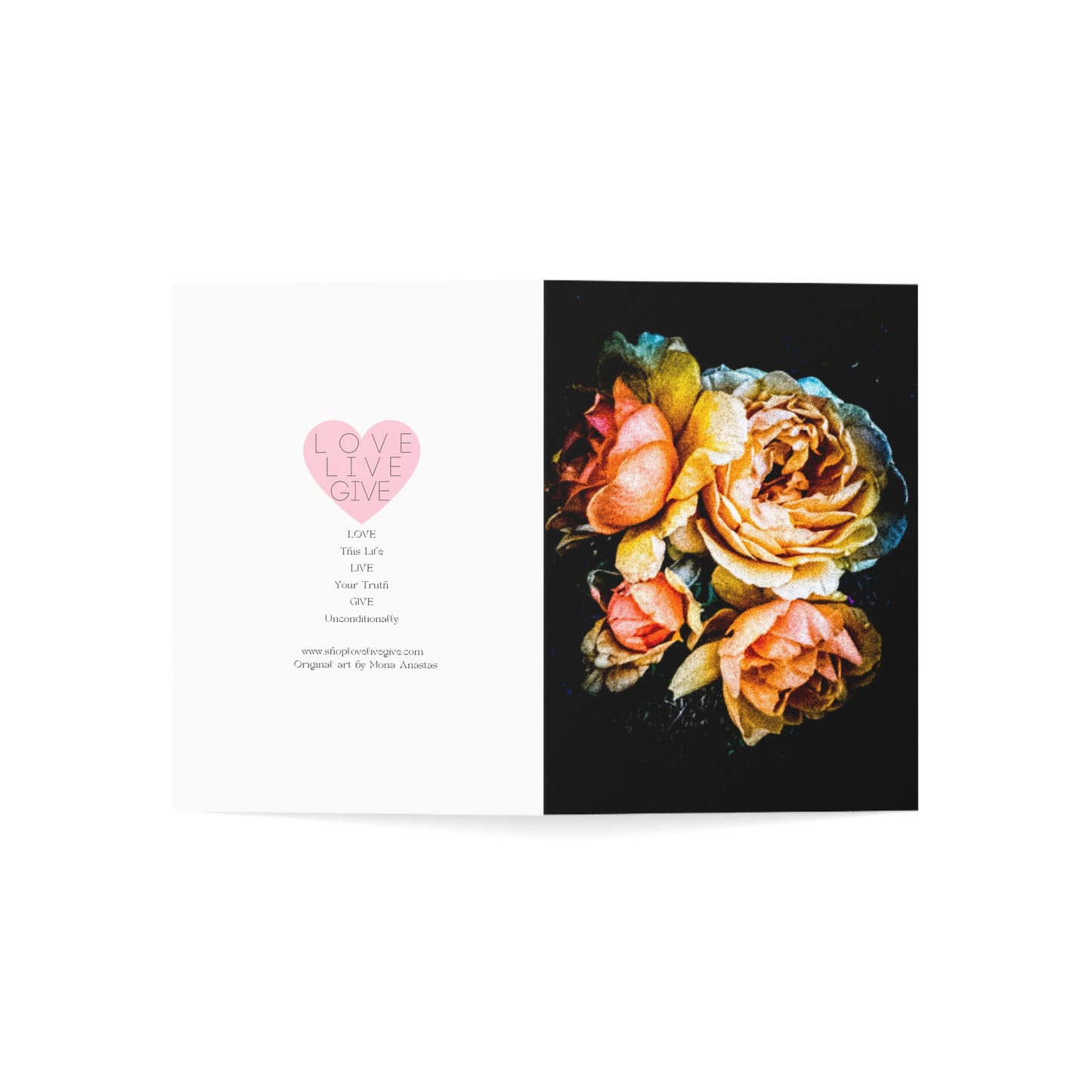 Rose in Black Greeting Card (1pc or 10pc)