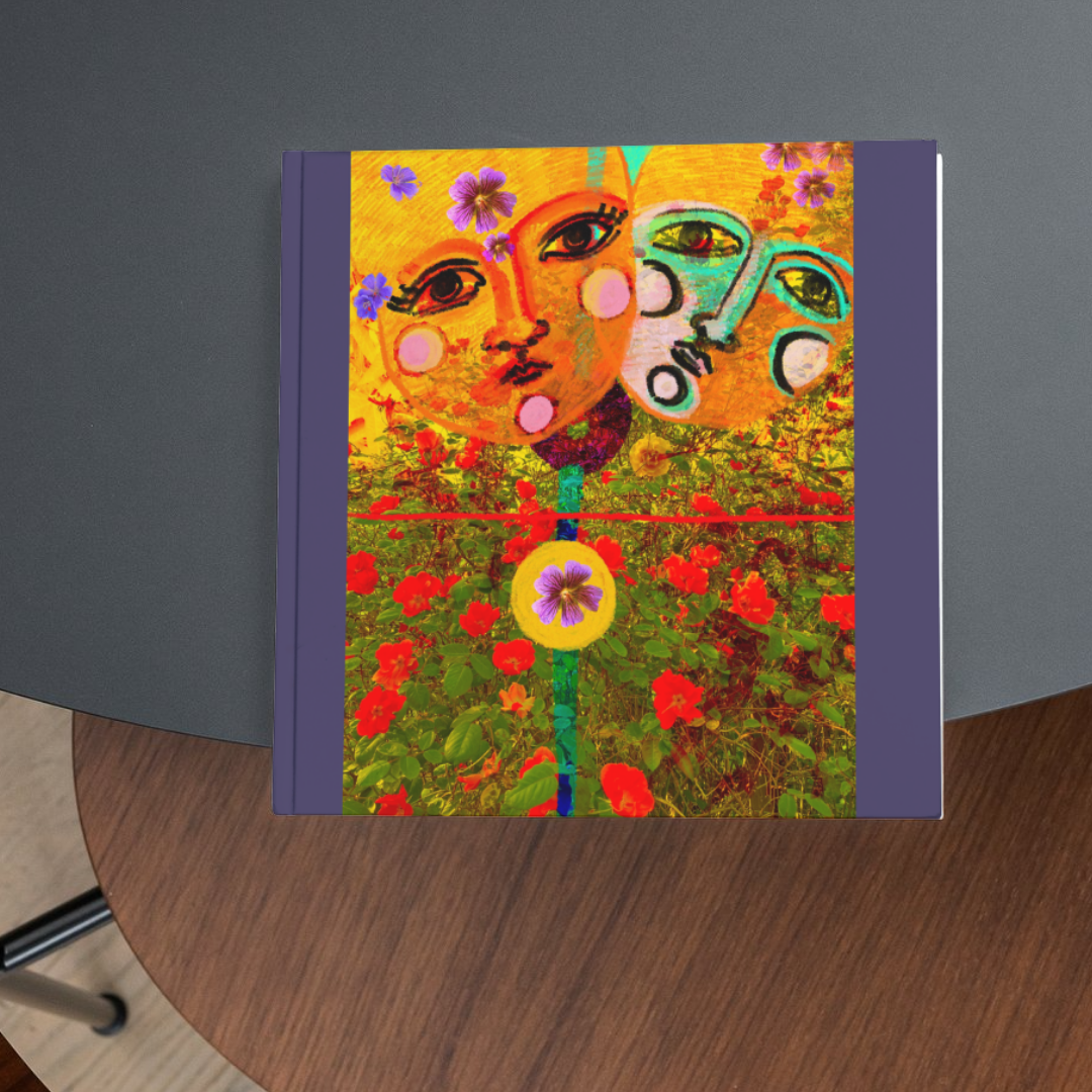 Climbing Rose Faces Journal 8.5" x 8.5" Blank Page Journal: Art by Mona Anastas