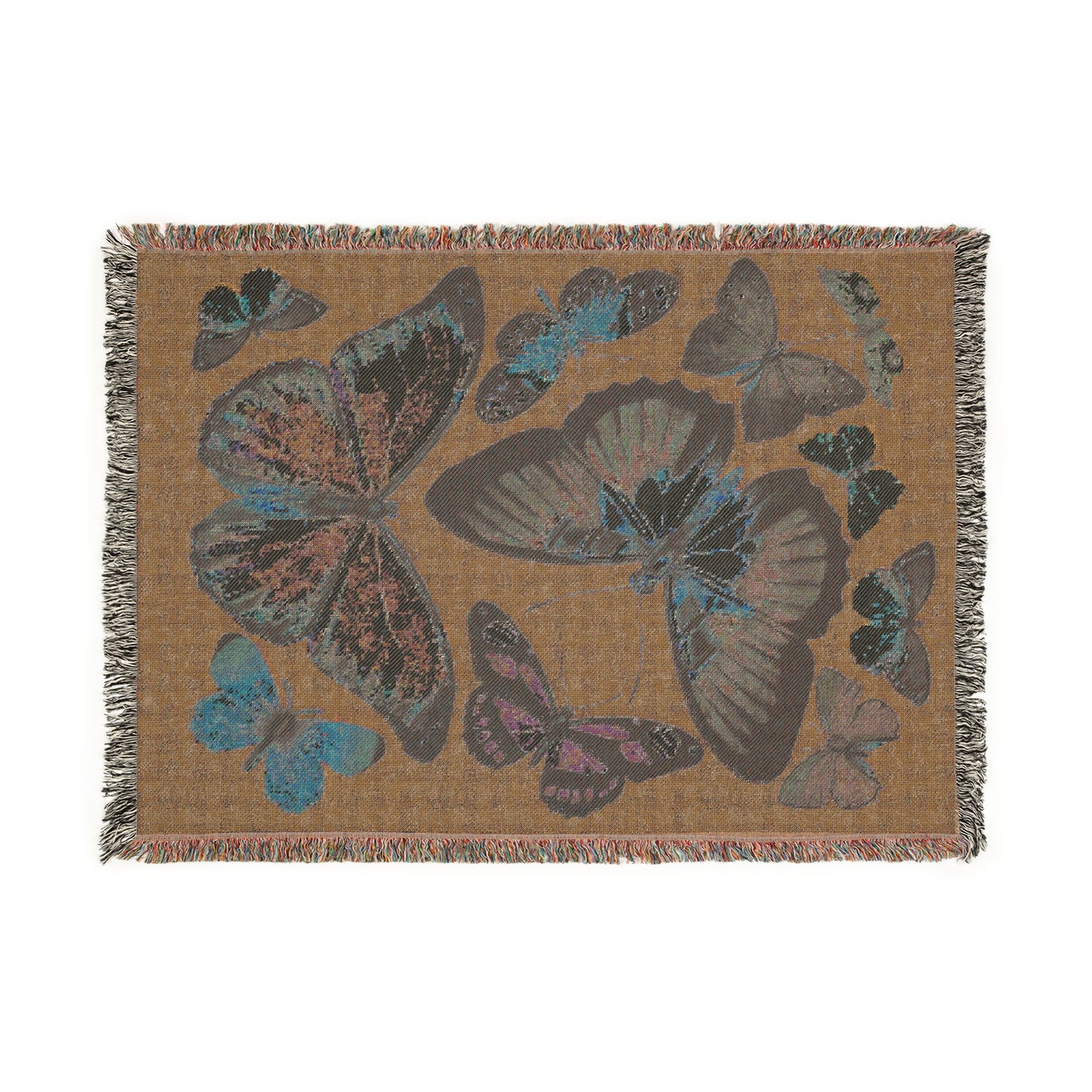 Blue Butterfly Cotton Woven Blanket