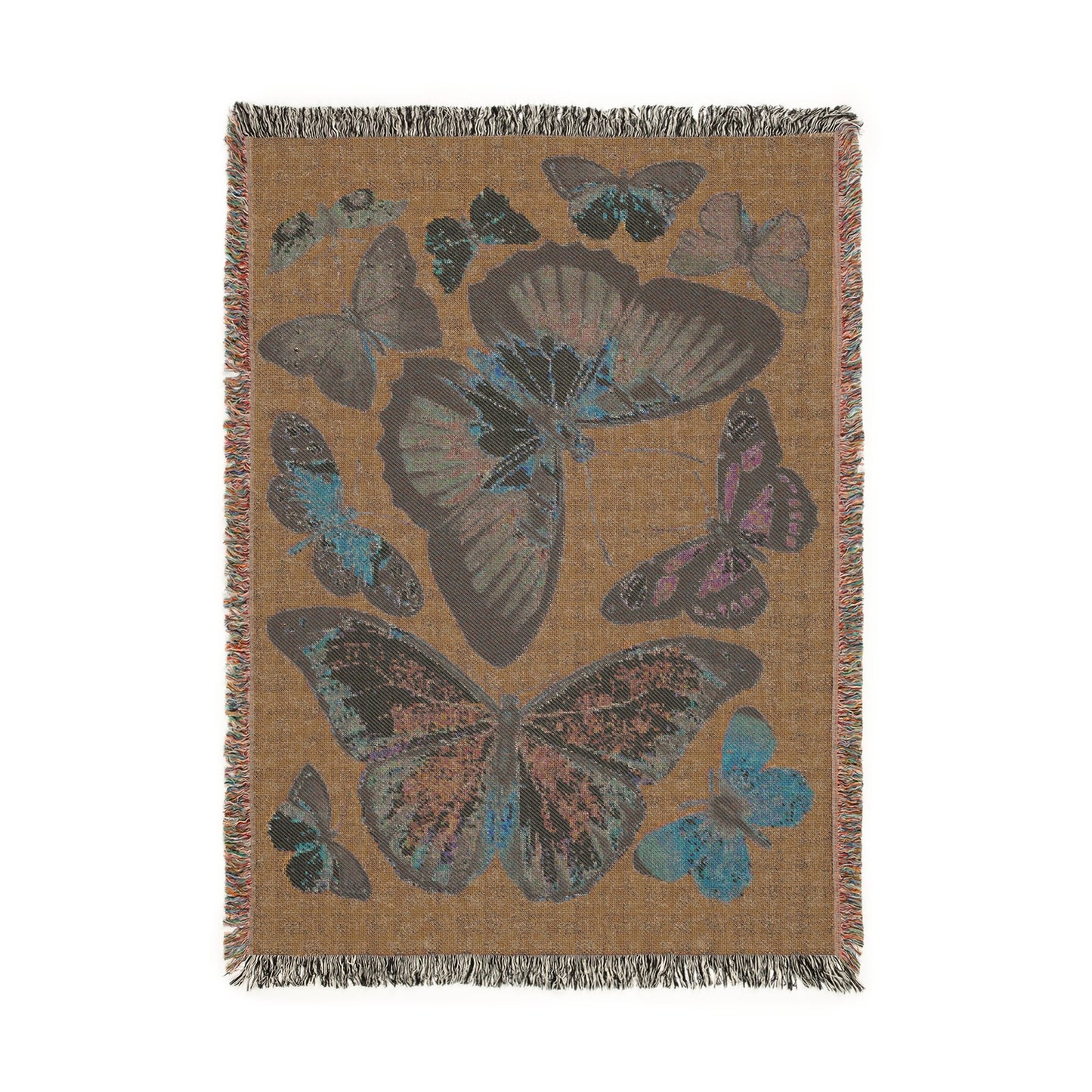 Blue Butterfly Cotton Woven Blanket