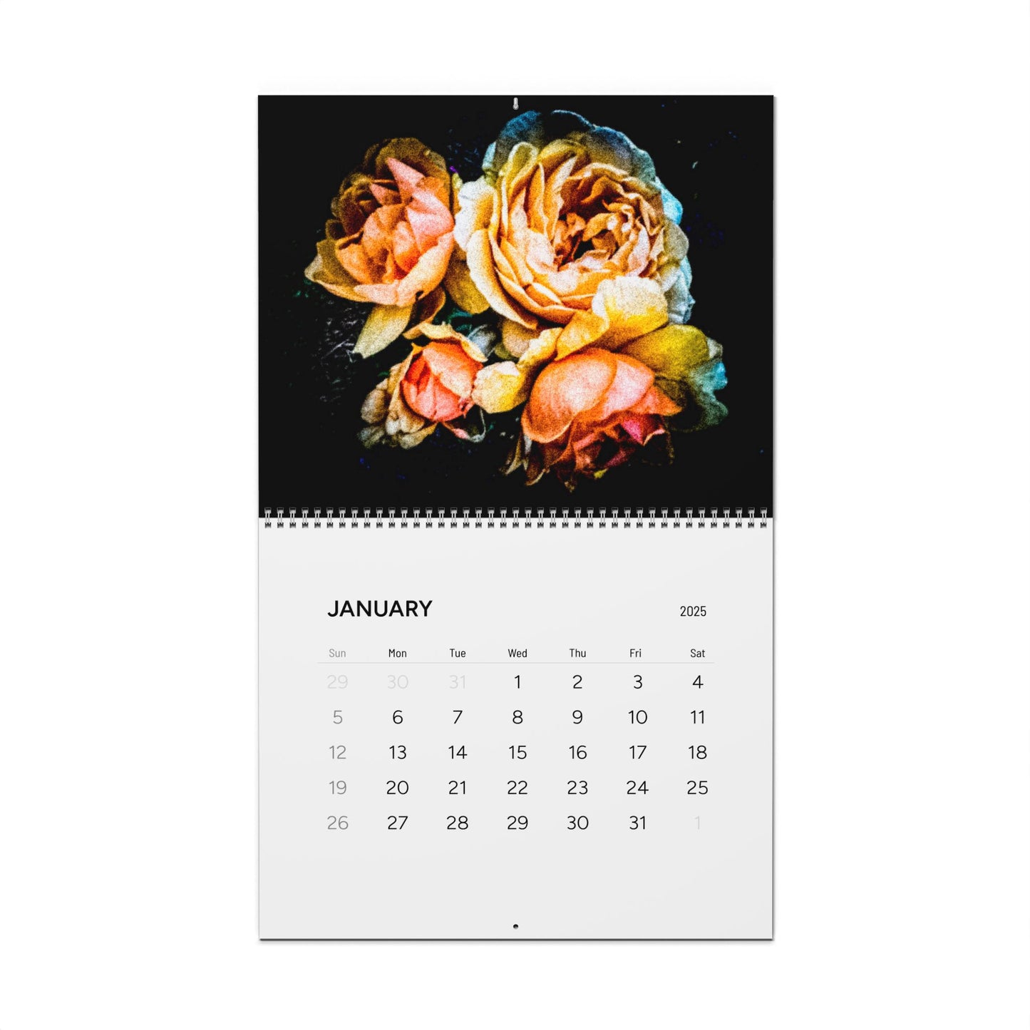 Flowers in Black Wall Calendars (2025)