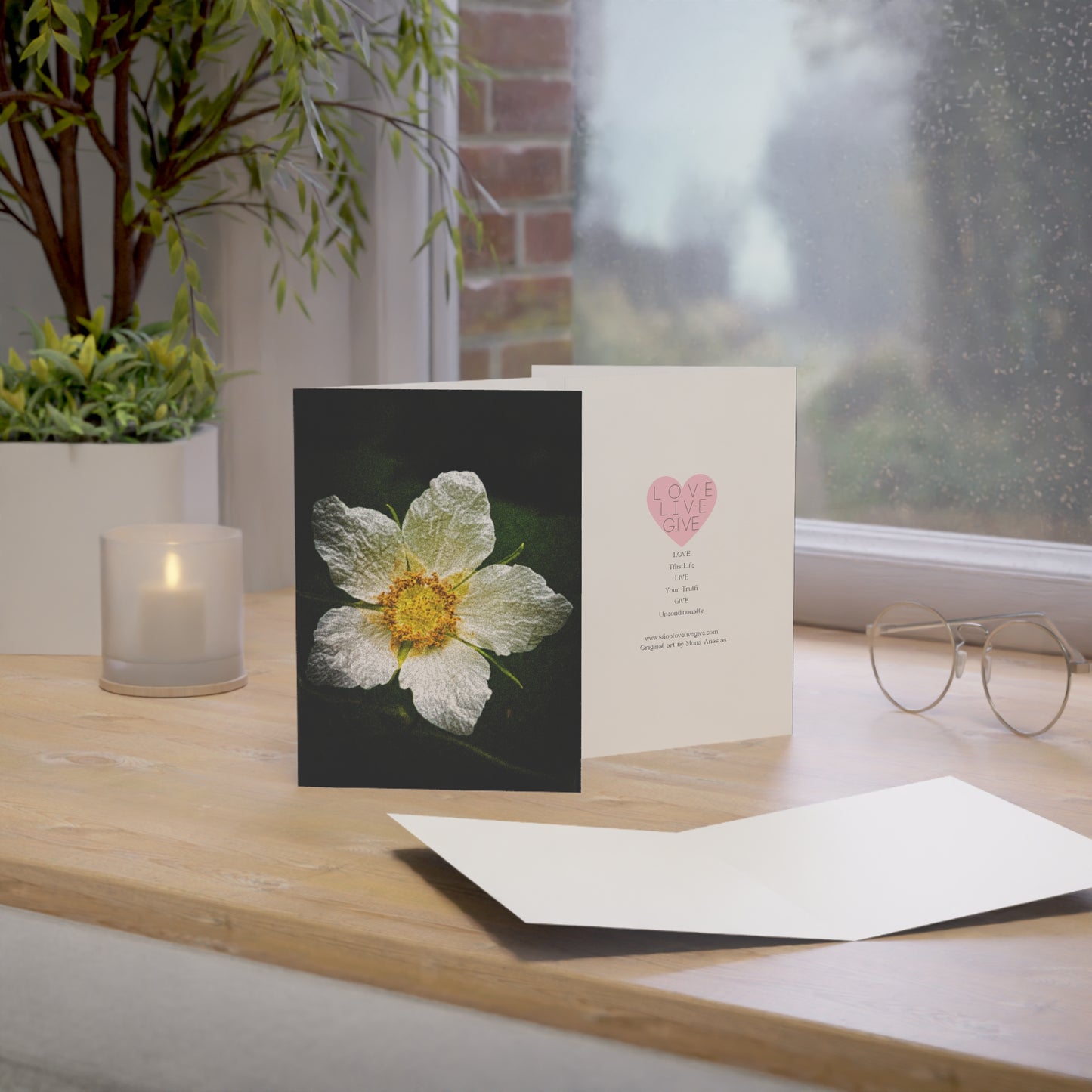 White Climbing Rose Greeting Card (1pc or 10pc)