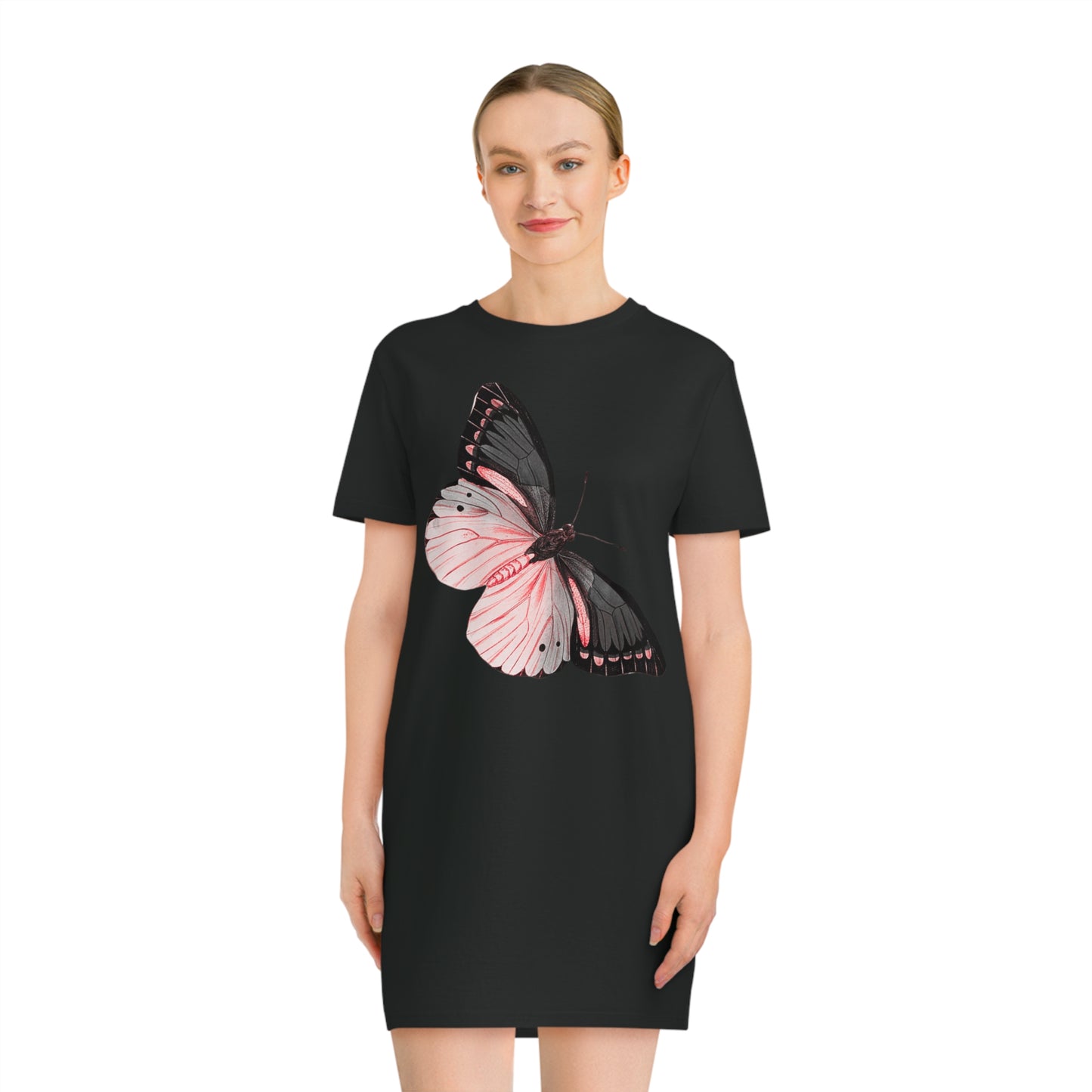 Black/Pink Butterfly T-Shirt Dress