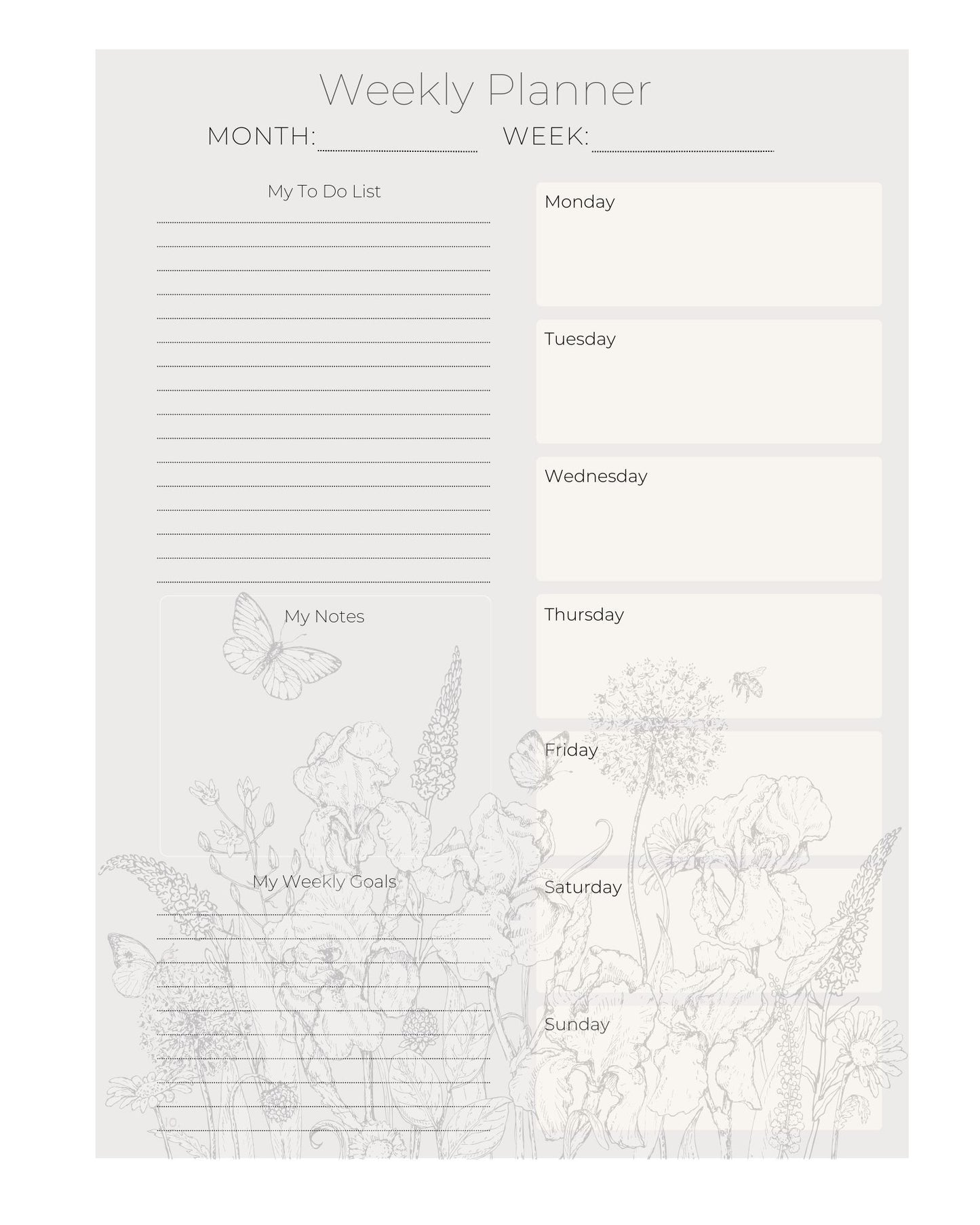 Monthly Planner and Journal with Fill In Calendar: Art by Mona Anastas