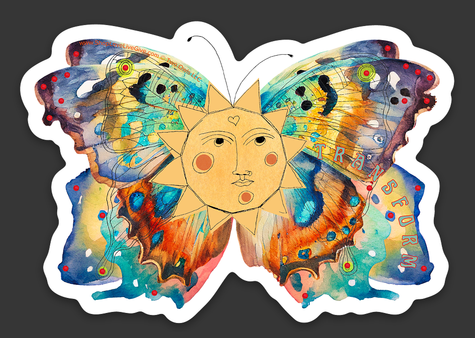 Butterfly Sun Transform Sticker