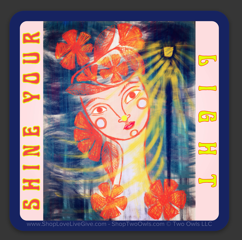 Shine Your Light Square 3"x3" Sticker