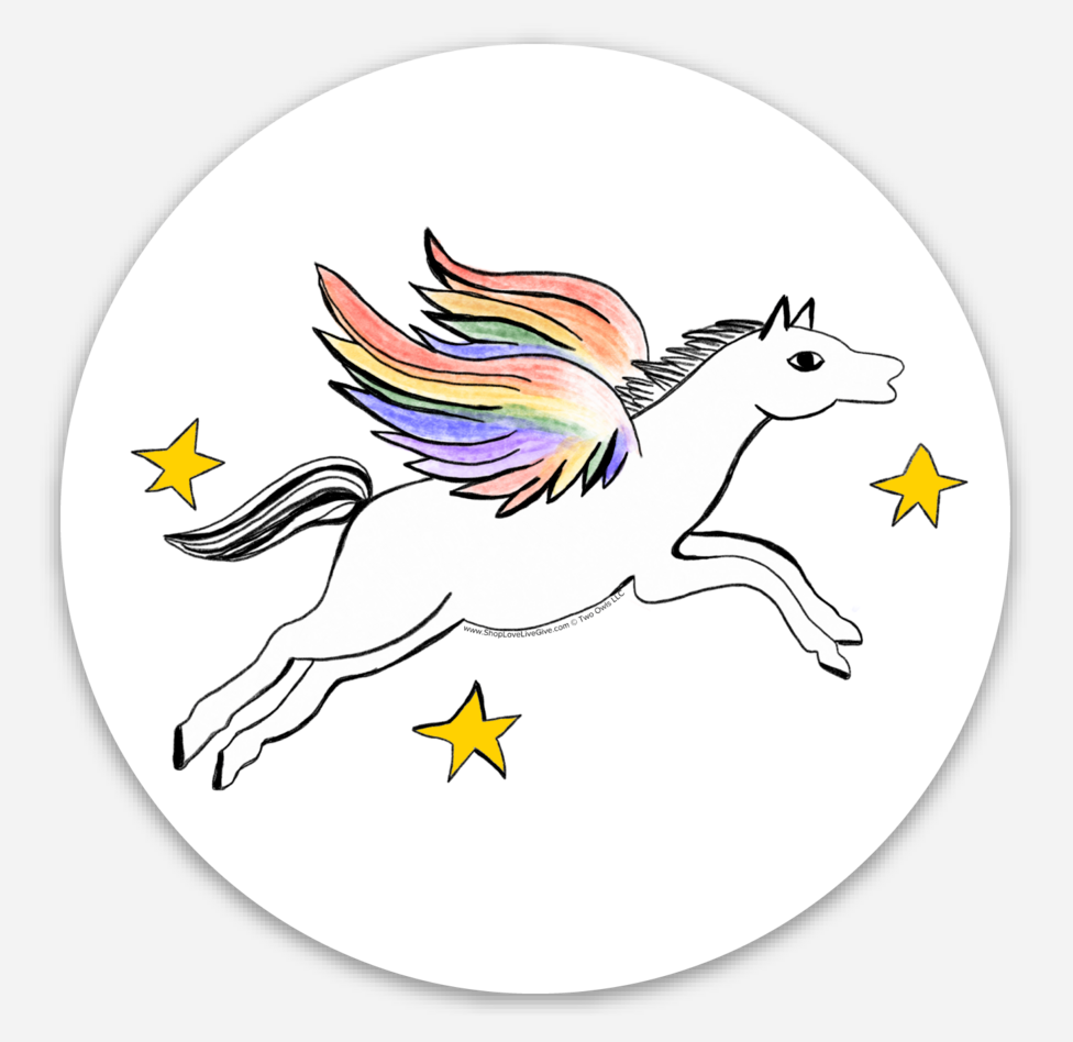 Round Pegasus Sticker