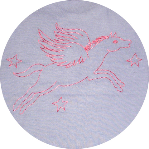 TwOOwls Purple/Pink Pegasus and Star Short Sleeve Tee -100% organic cotton