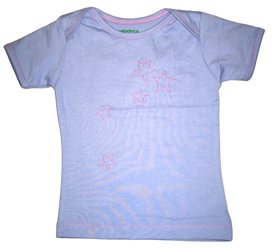 TwOOwls Purple/Pink Pegasus and Star Short Sleeve Tee -100% organic cotton