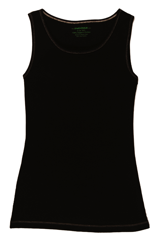 TwOOwls Black/White Womens Long Tak Top -100% organic cotton