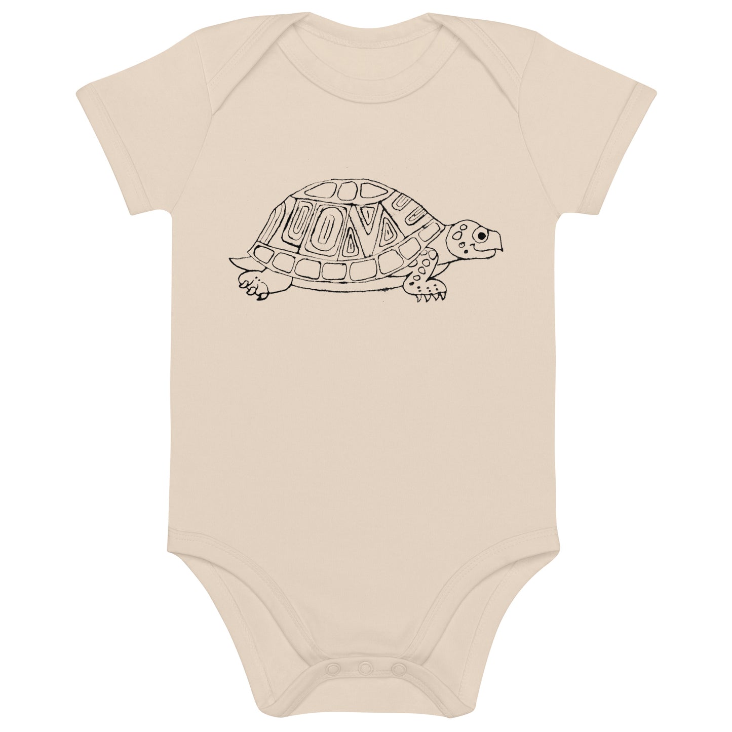 Two Owls LOVE Turtle Organic cotton baby romper