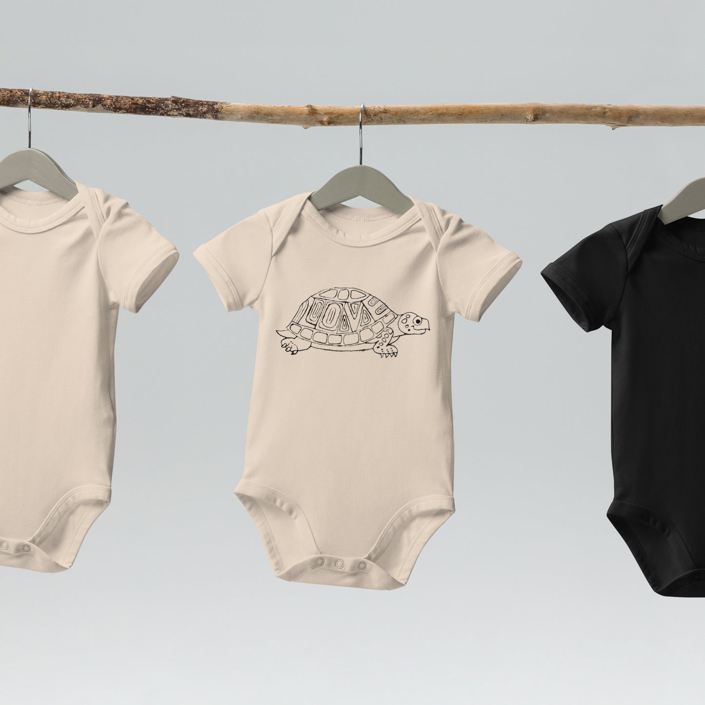 Two Owls LOVE Turtle Organic cotton baby romper