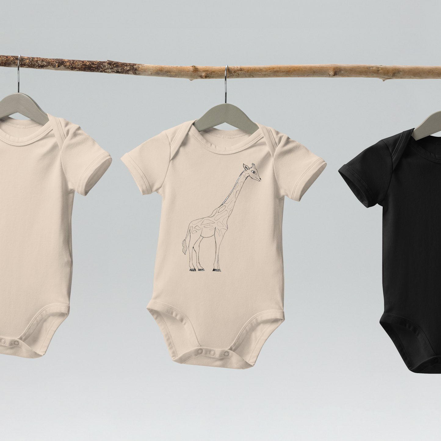 Two Owls Giraffe Organic cotton baby romper