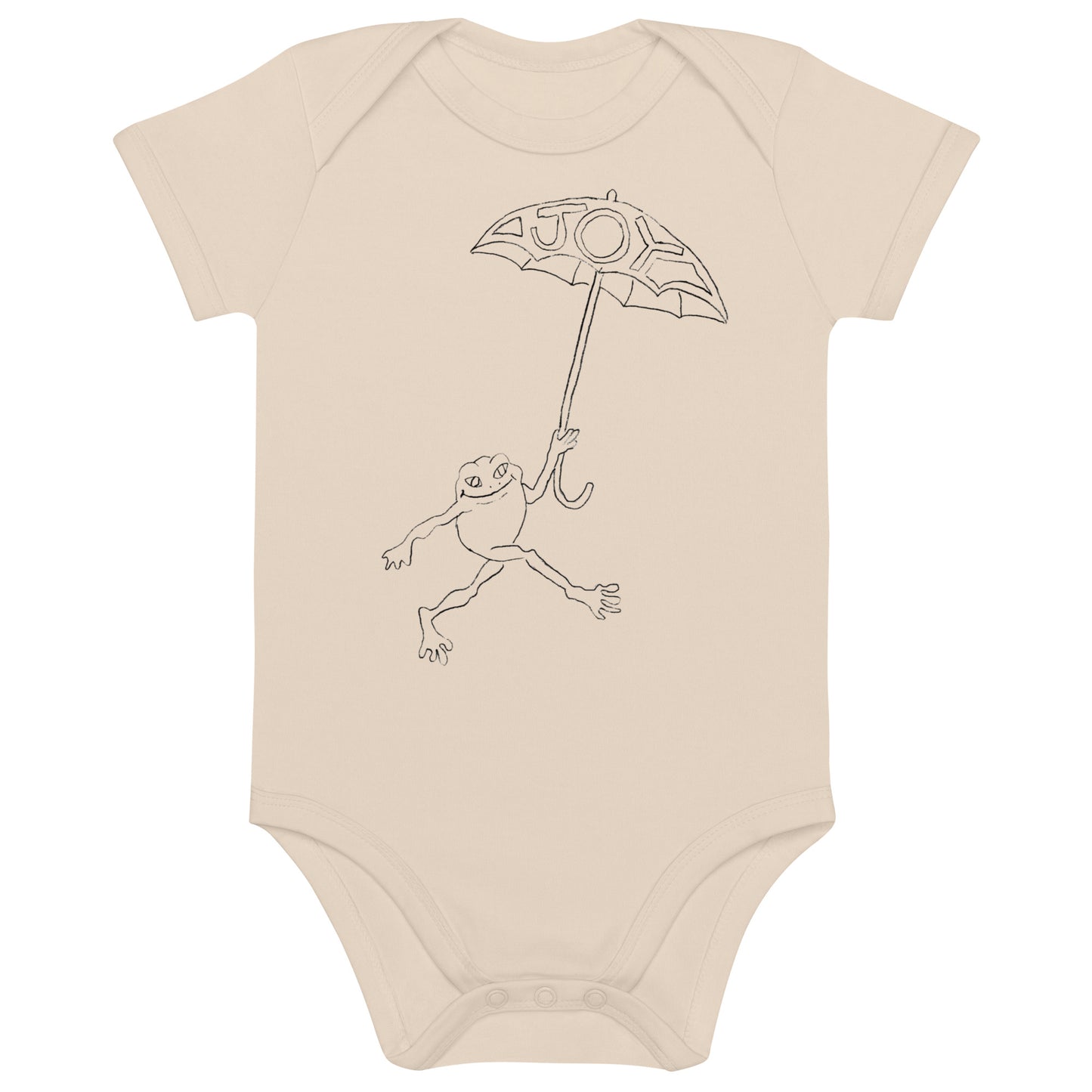 Two Owls Joy Frog Organic cotton baby romper