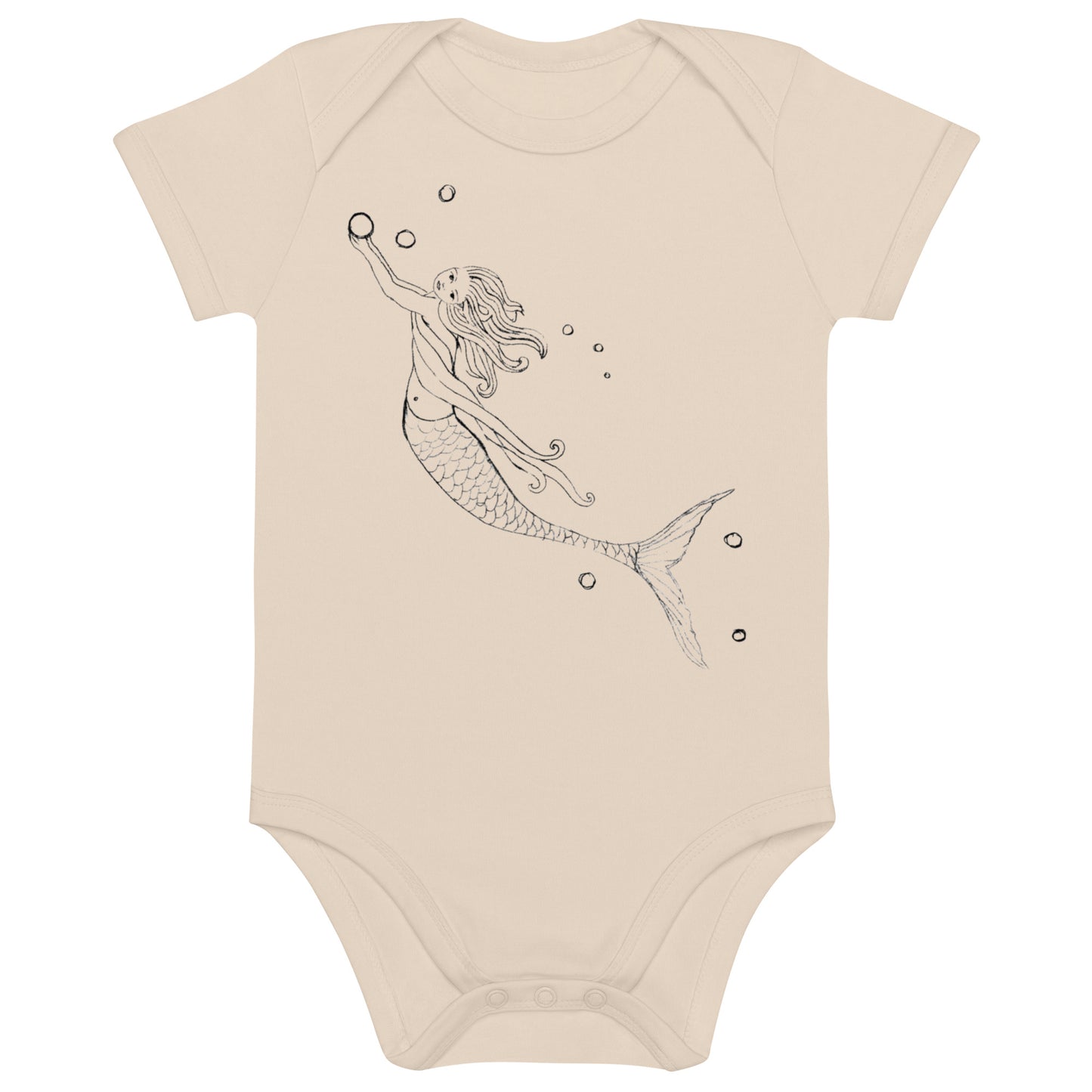 Two Owls Mermaid Organic cotton baby romper