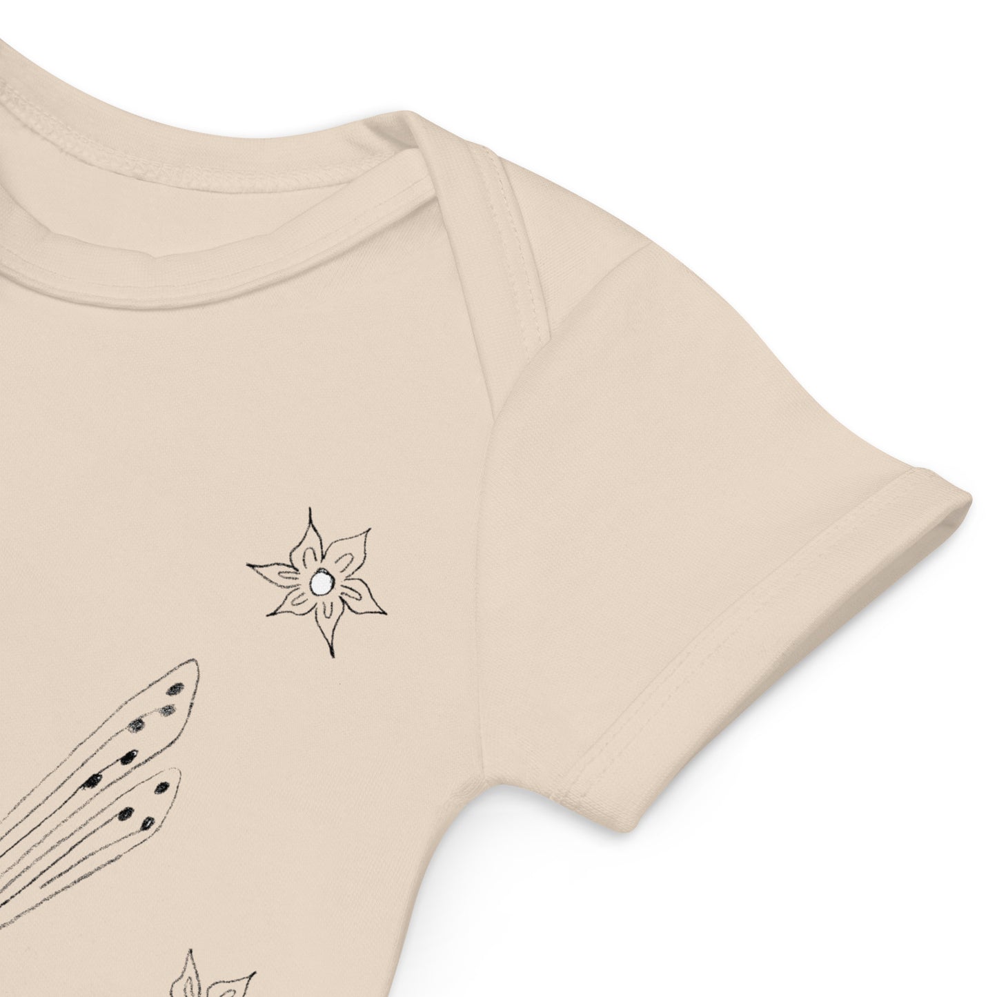 Two Owls Fairy in a Boat Organic cotton baby romper