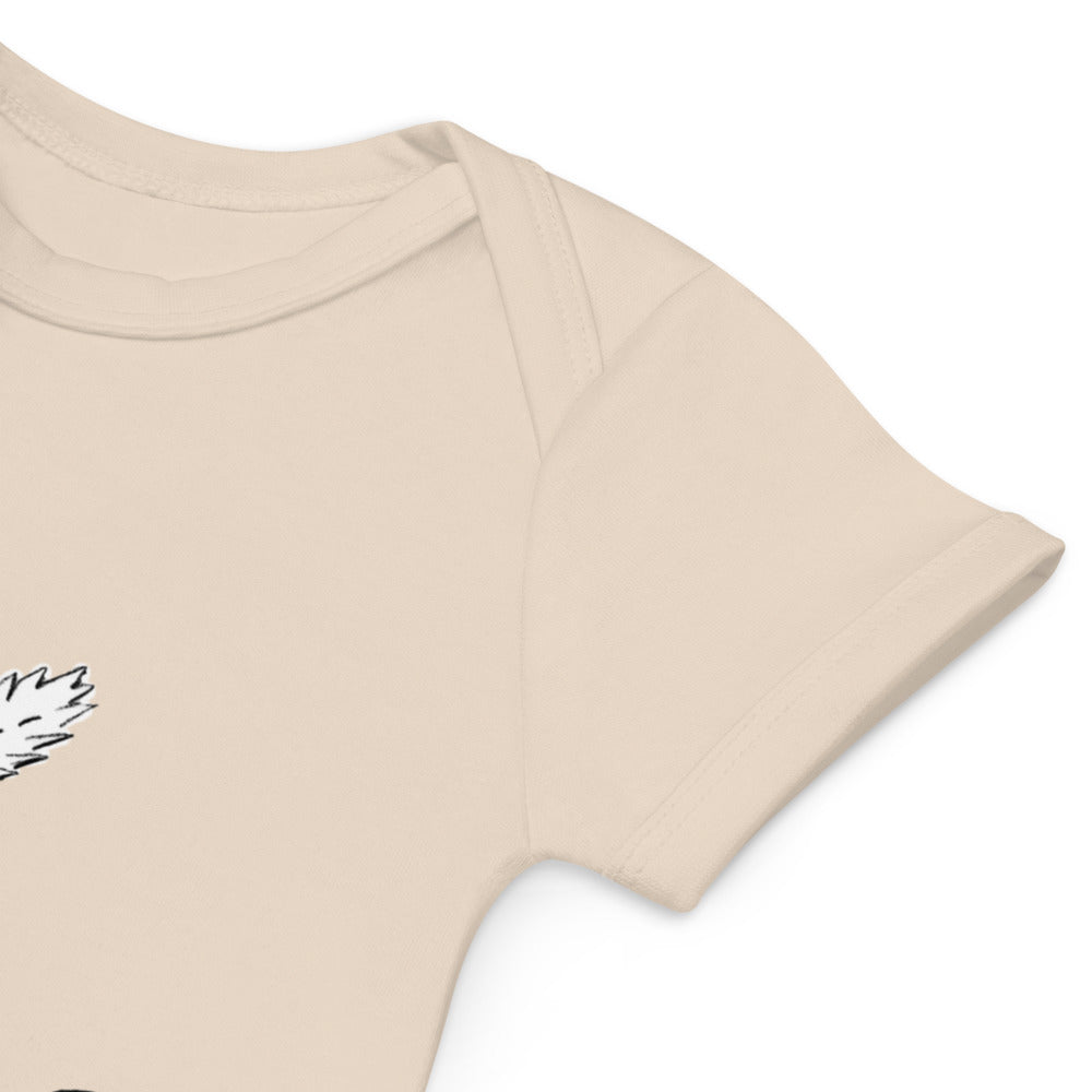 Two Owls Rainbow Peace Bird Organic cotton baby romper