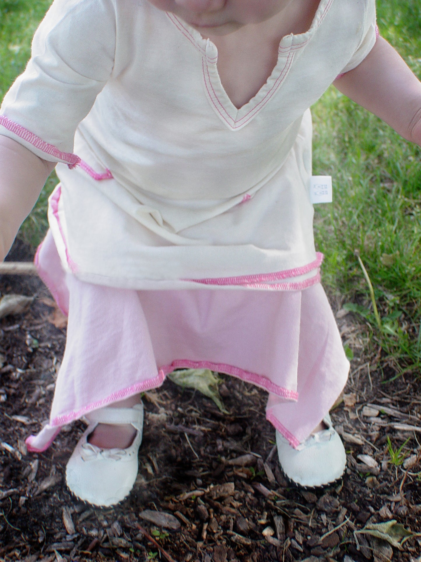 TwOOwls Lavender/Pink Baby Tunic Dress Organic Cotton-Made in the USA