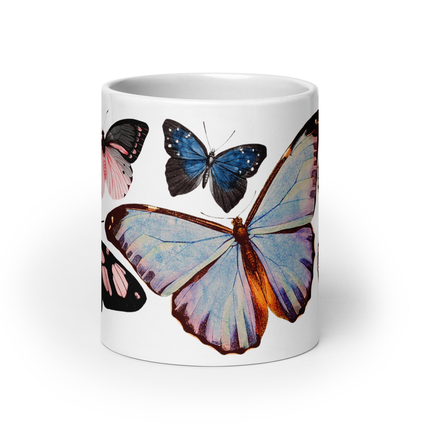 Butterfly Pink/Blue Glossy Mug