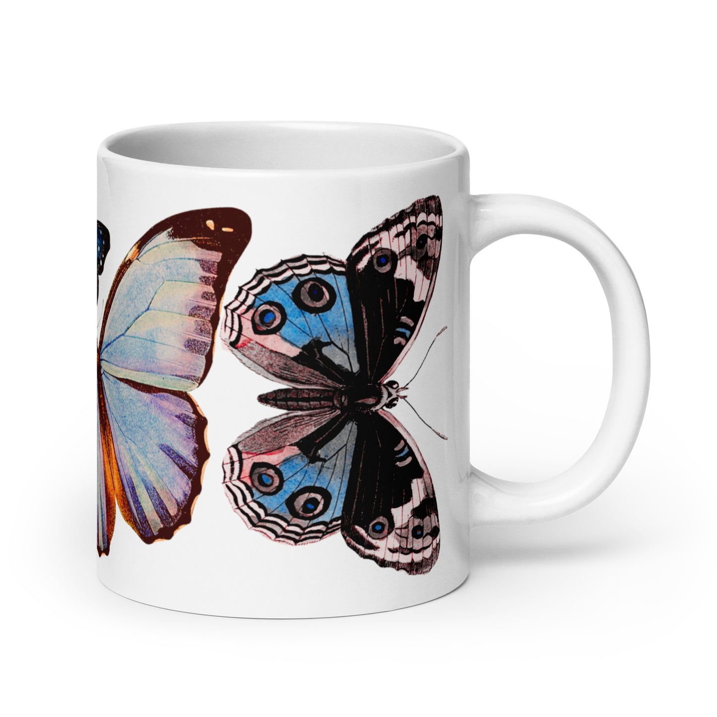 Butterfly Pink/Blue Glossy Mug