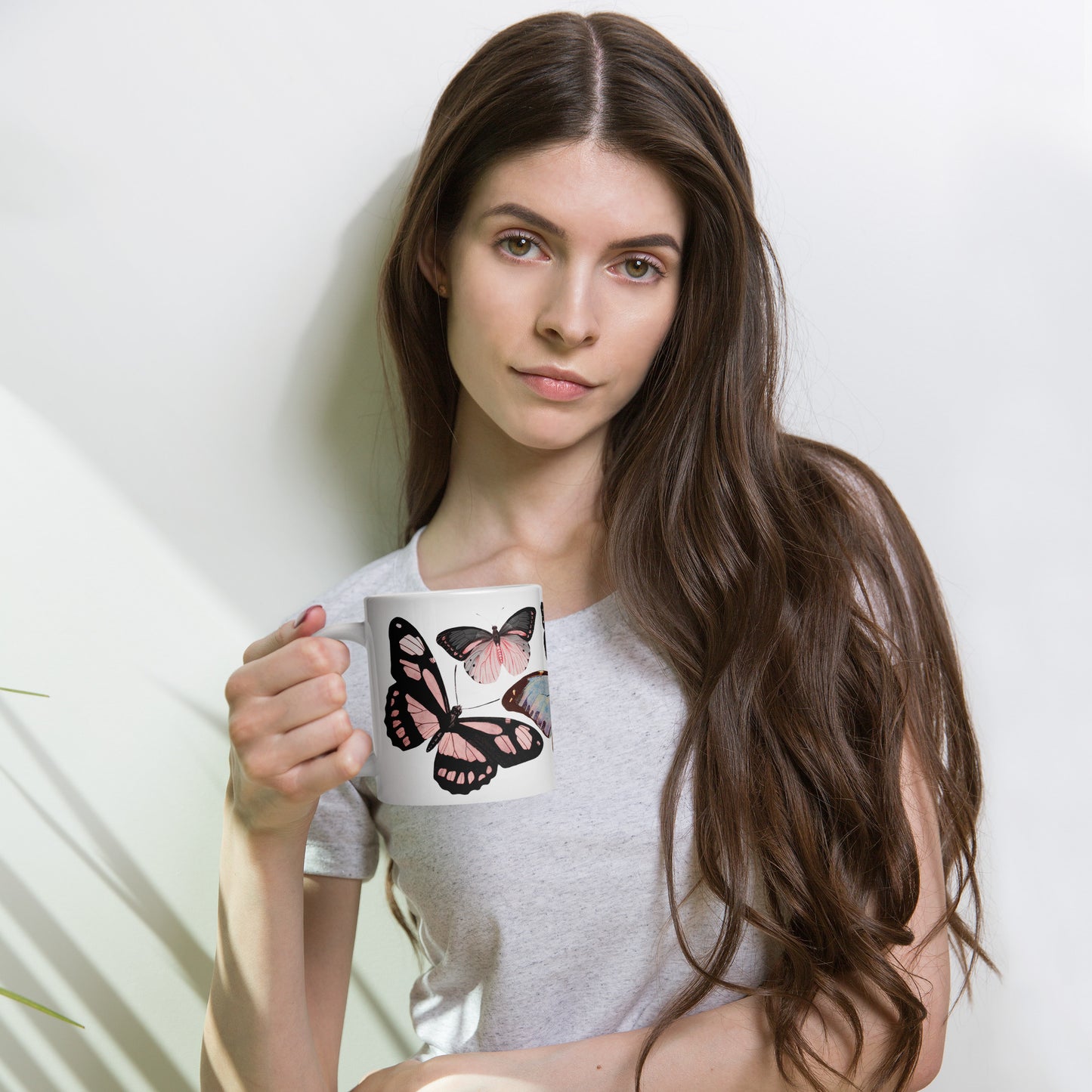 Butterfly Pink/Blue Glossy Mug