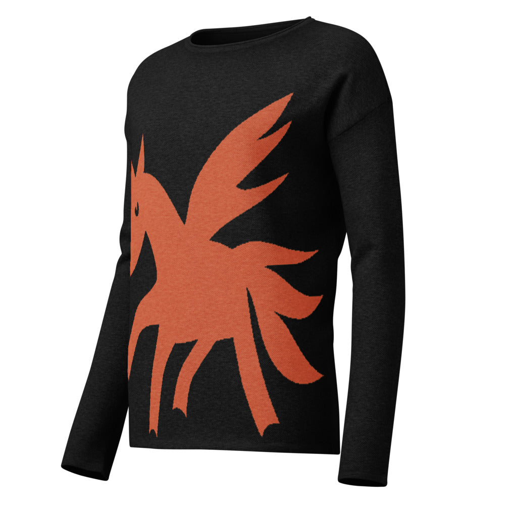 Orange Pegasus Women’s straight bottom knitted sweater