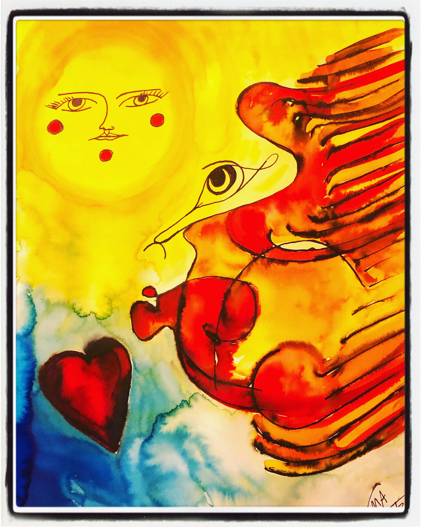 Fine Art Print “Red Dragon Heart came to me this morning"