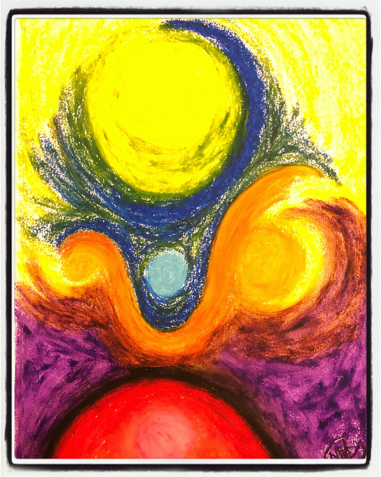 Fine Art Print “Playing with pastel🌞 dancing planets or ovaries ♥️ maybe they are the same..."