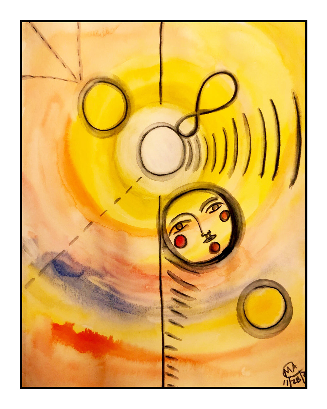 Velvet Fine Art Print “Color Meditation with Influencing Shapes