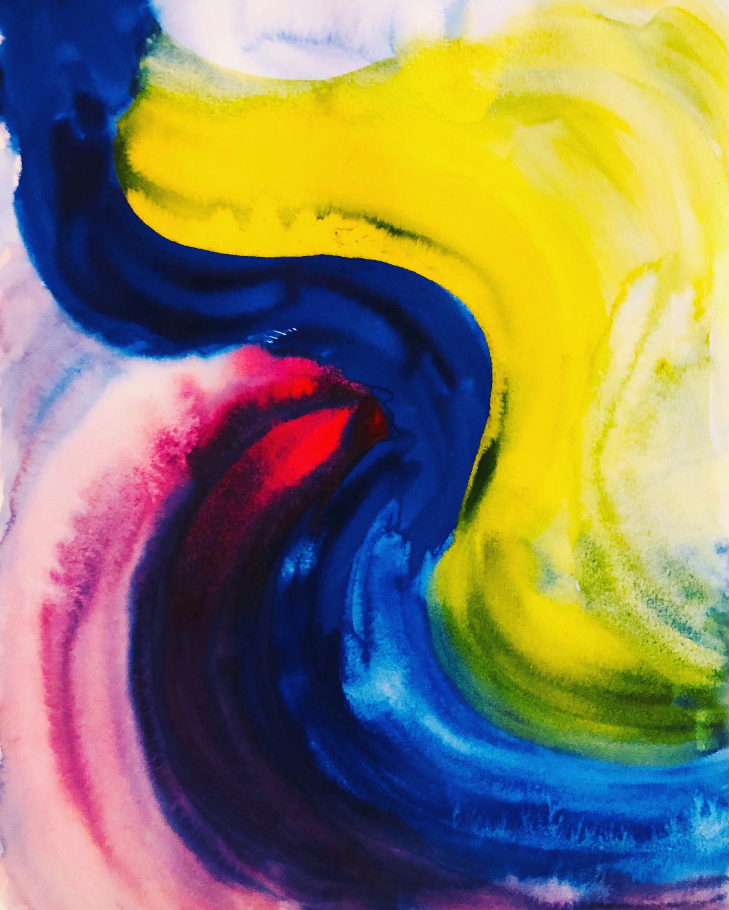 Fine Art Print “Evolution of a Meditation - Blue, Red and Yellow "