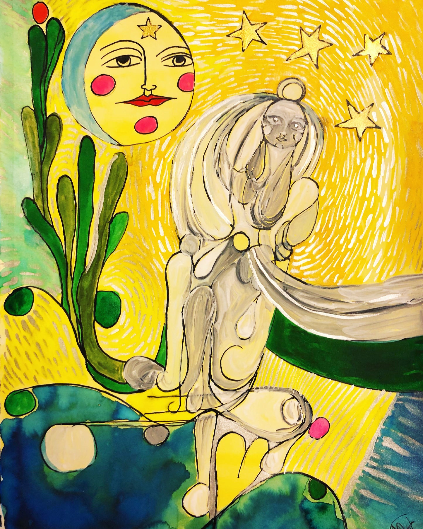 Fine Art Print “Mother and Child on an Earthly Throne "