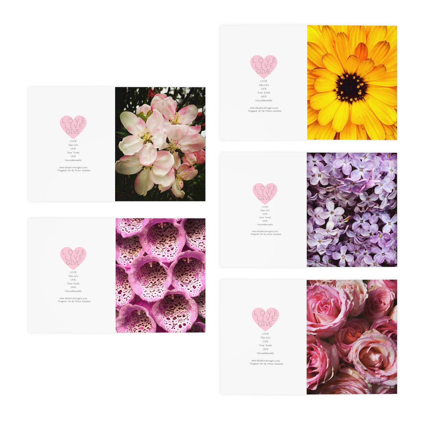 Spring Bouquet Greeting Card Set (5-Pack)