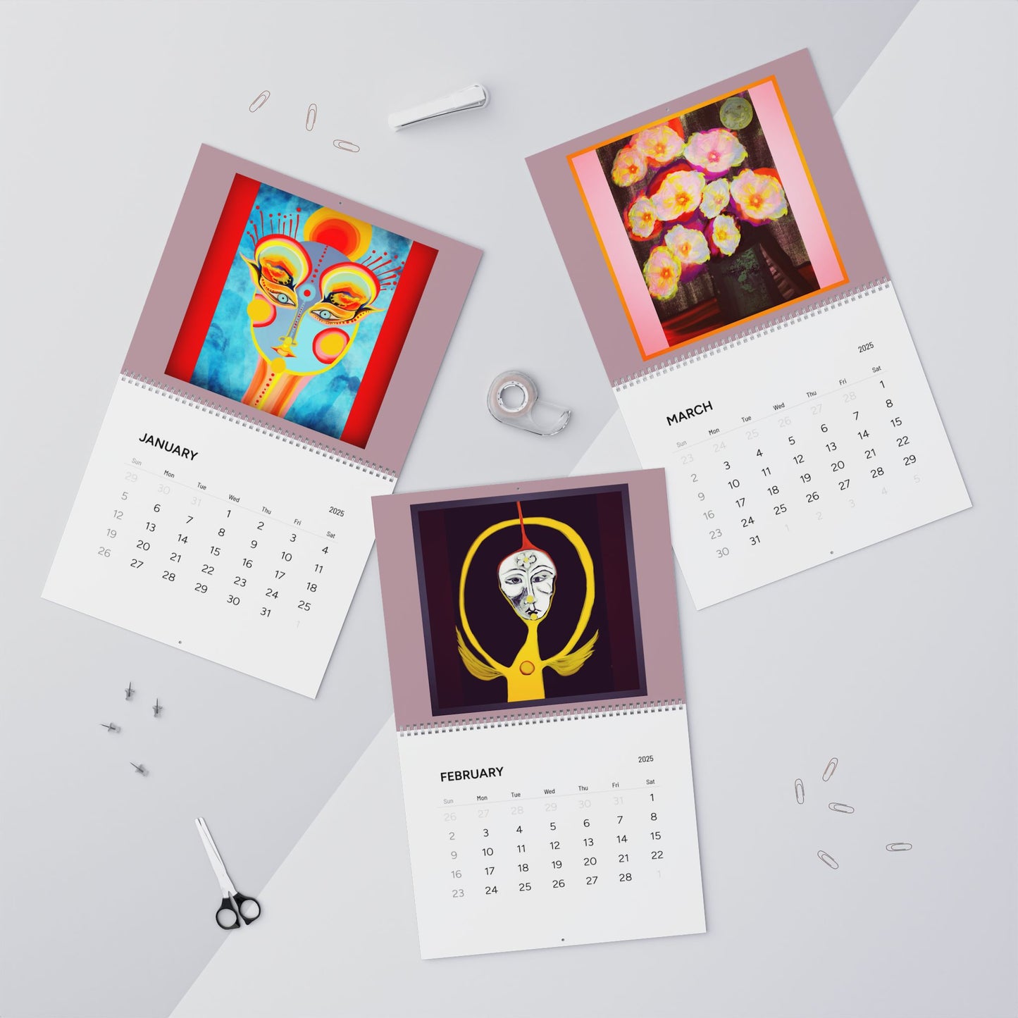 Paintings by Mona Anastas Wall Calendar (2025)