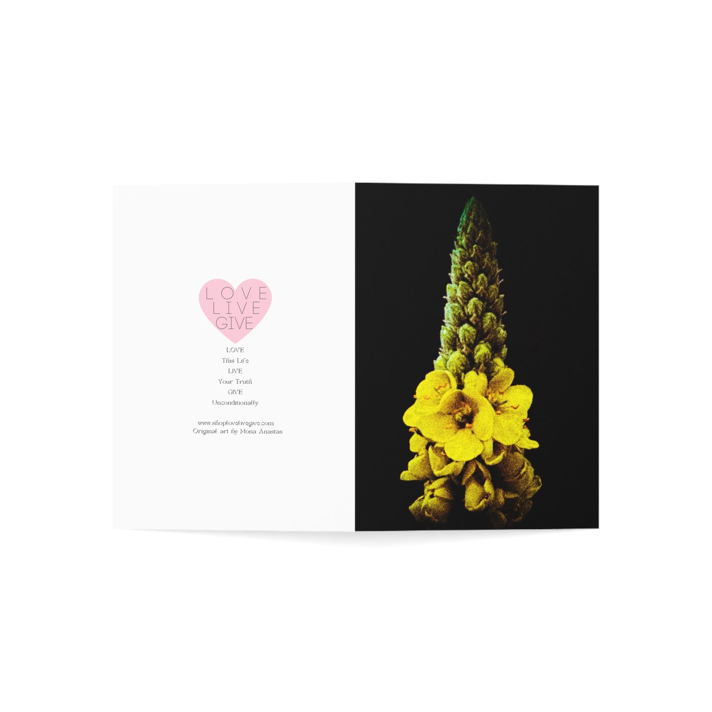 Yellow on Black Greeting Card (1pc or 10pc)