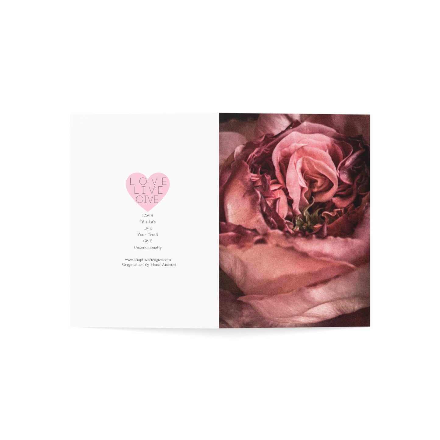 Opening Rose Greeting Card (1pc or 10pc)