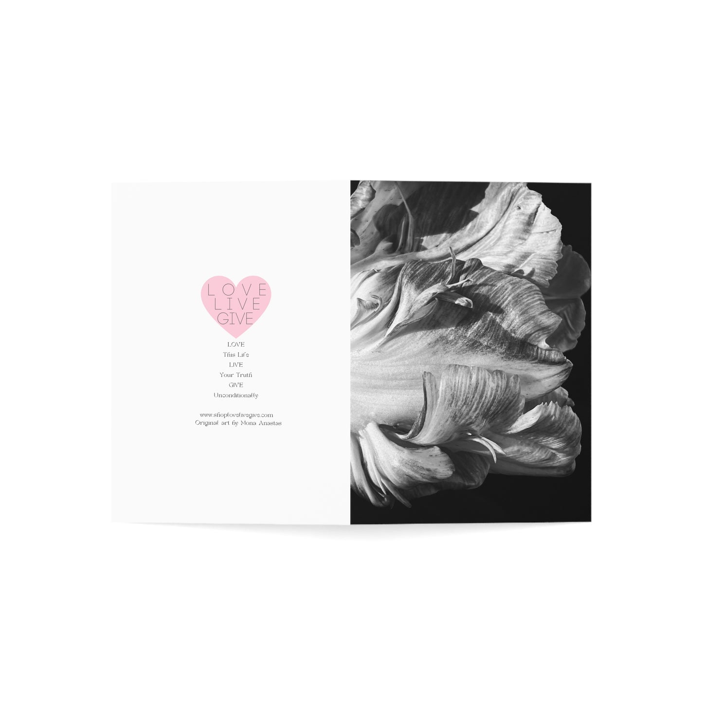 Tulip in B&W Greeting Card (1pc or 10pc)