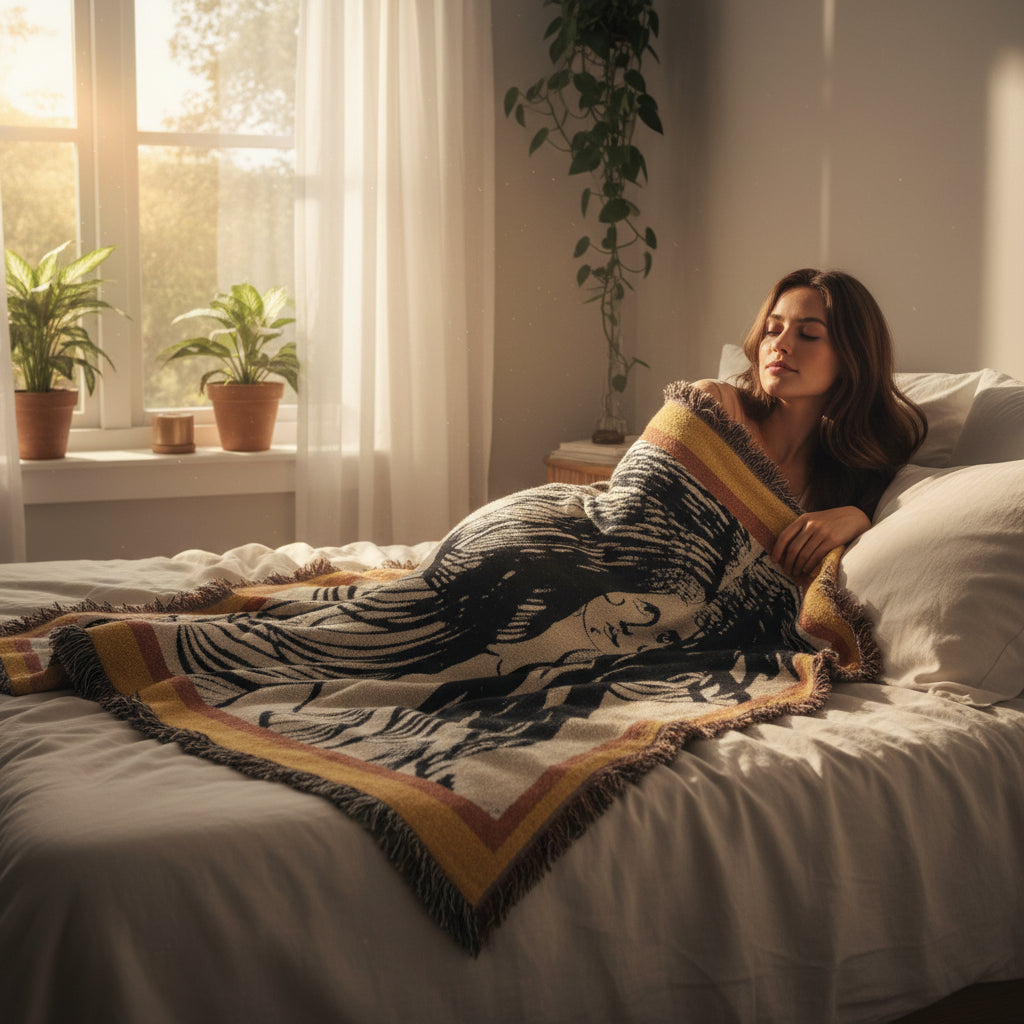 Morning Hair Woven Blanket
