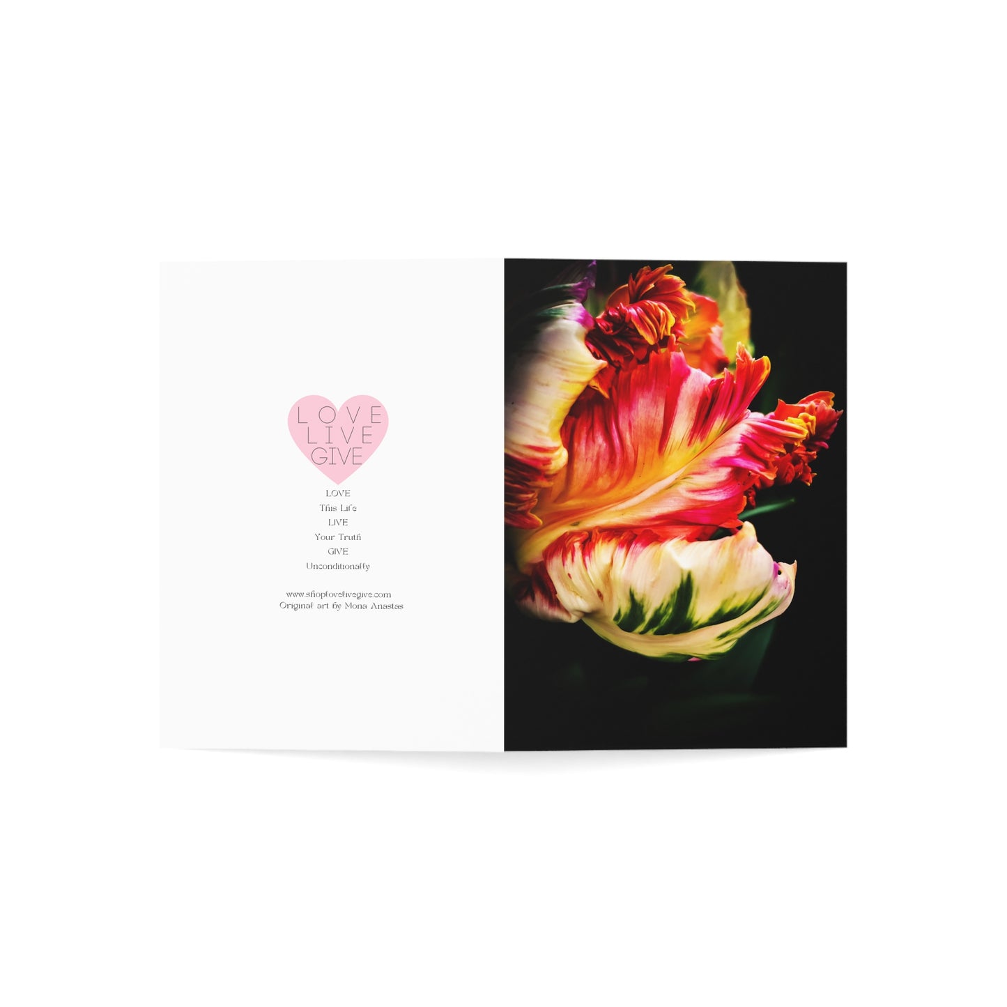 Unfolding Parrot Tulip Greeting Card (1pc or 10pc)