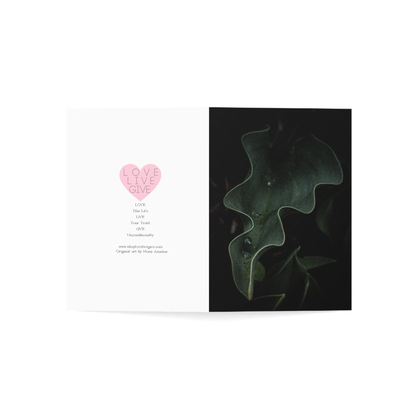 Tulip Leaf After the Rain Greeting Card (1pc or 10pc)