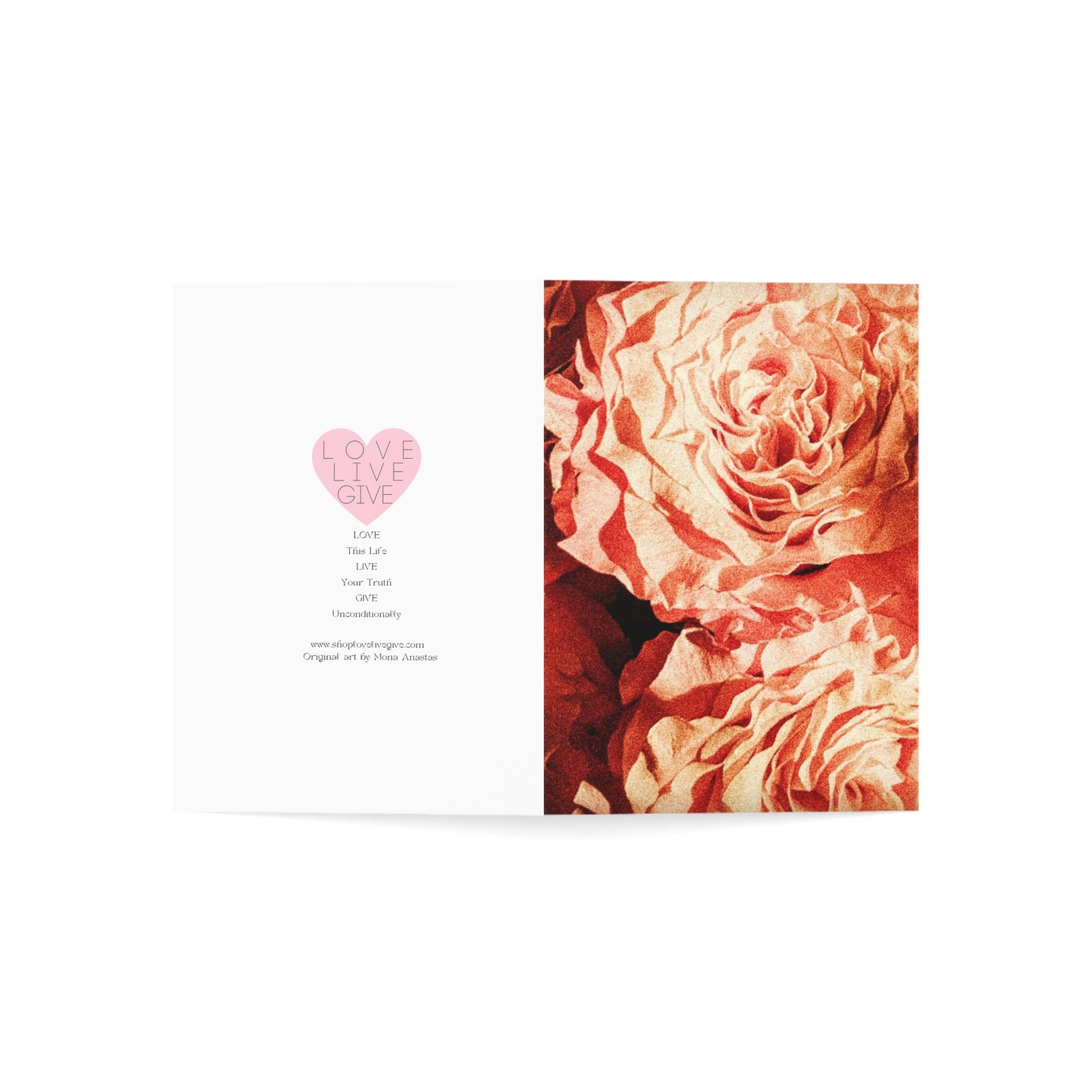 Twin Roses Greeting Card (1pc or 10pc)