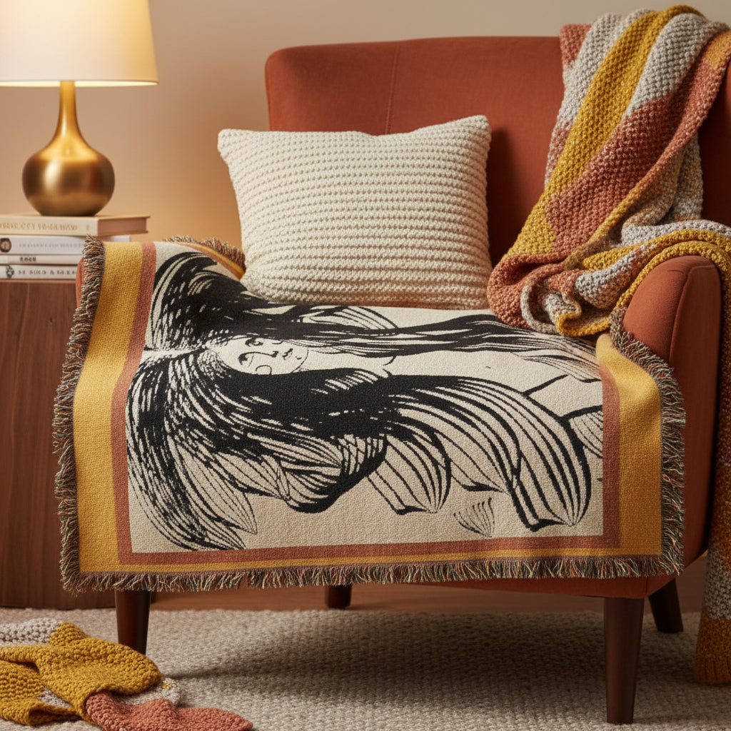 Morning Hair Woven Blanket
