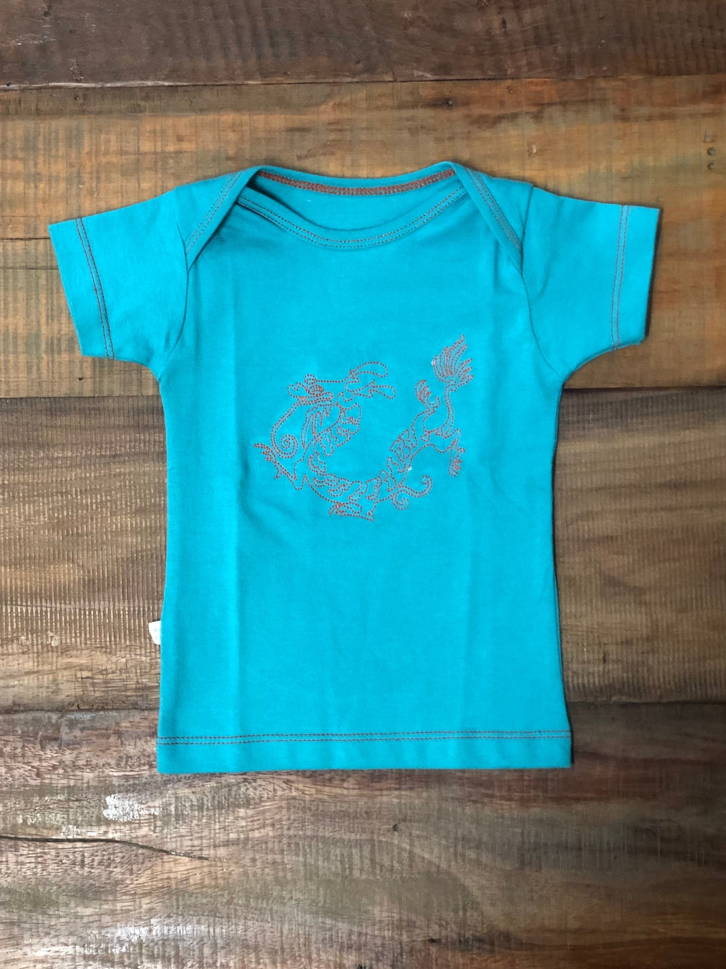 Blue/Orange Dragon Baby Short Sleeve Tee