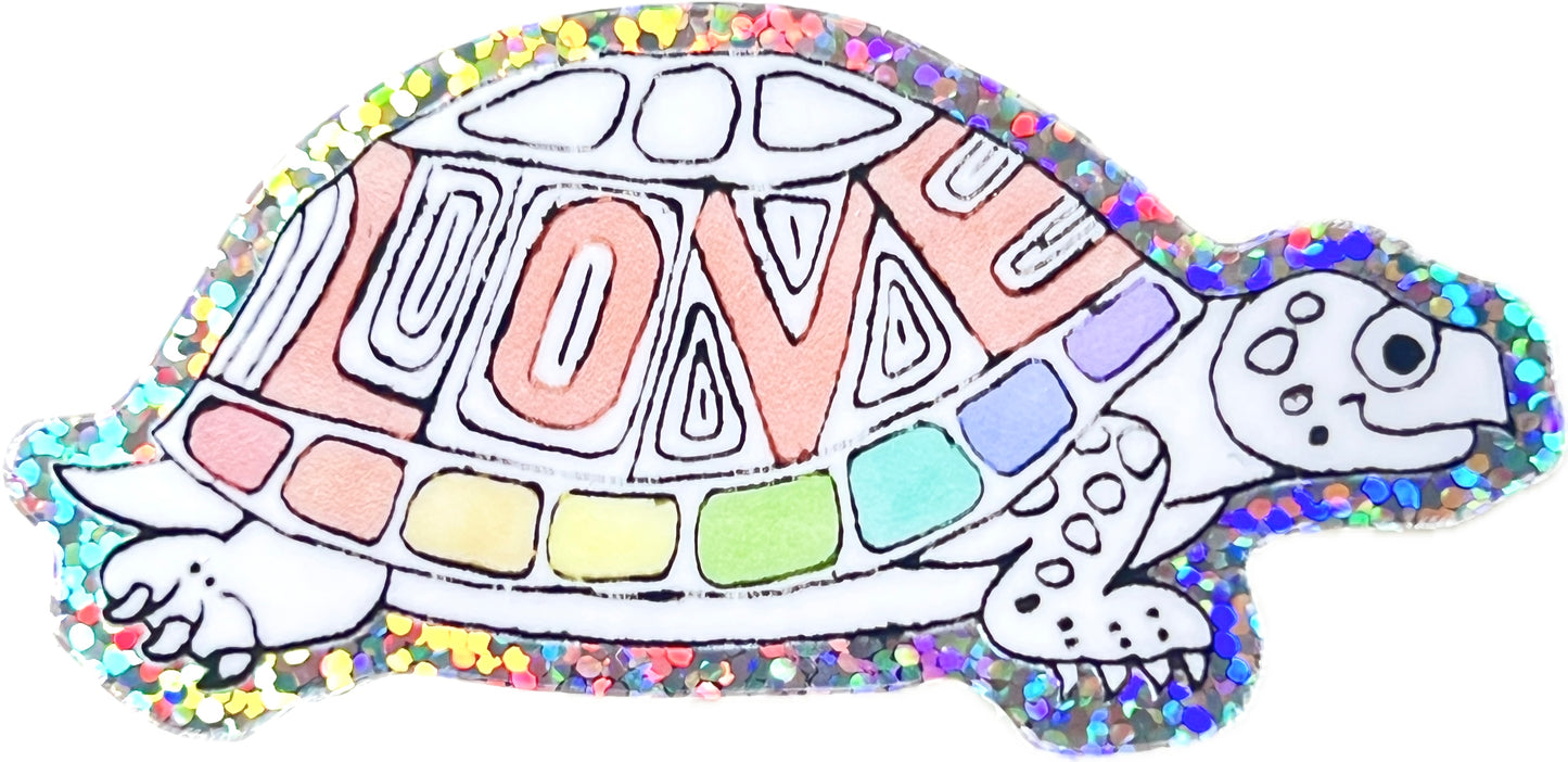 Love Turtle GLITTER Sticker