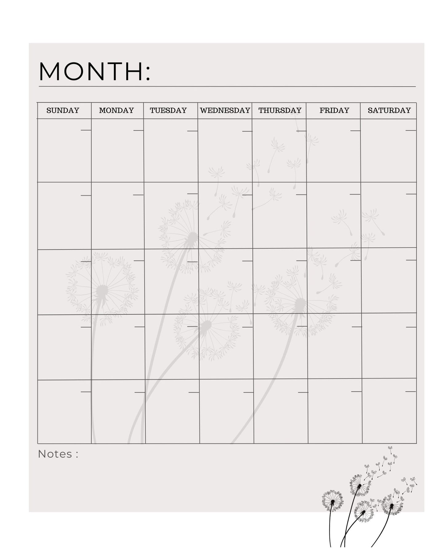 Monthly Planner and Journal with Fill  In Calendar: Art by Mona Anastas