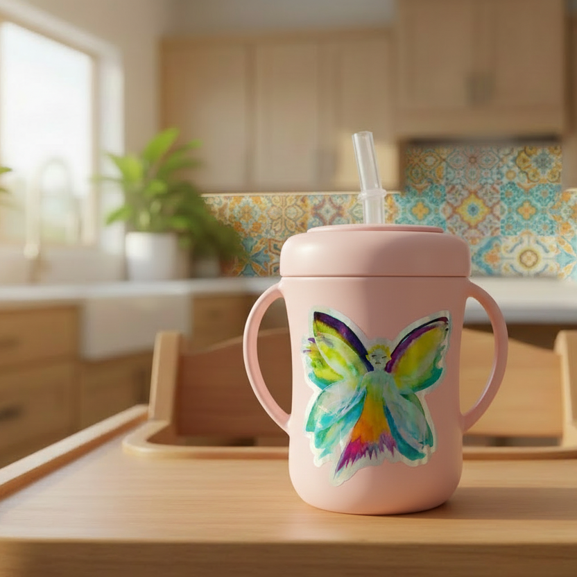 Little Flying Fairy in Blue Holographic Sticker