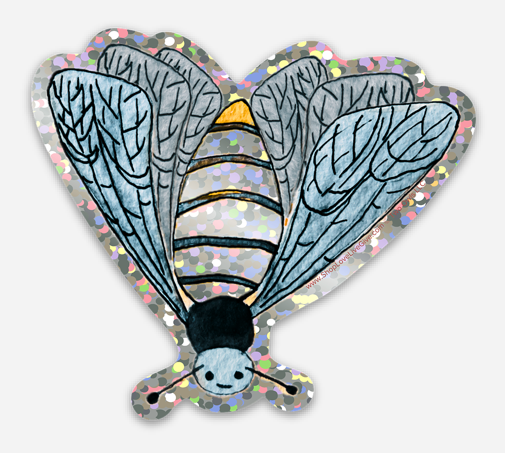 Buzzing Bee Glitter Sticker