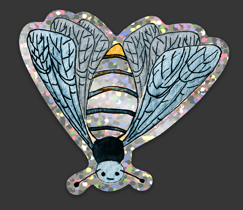 Buzzing Bee Glitter Sticker