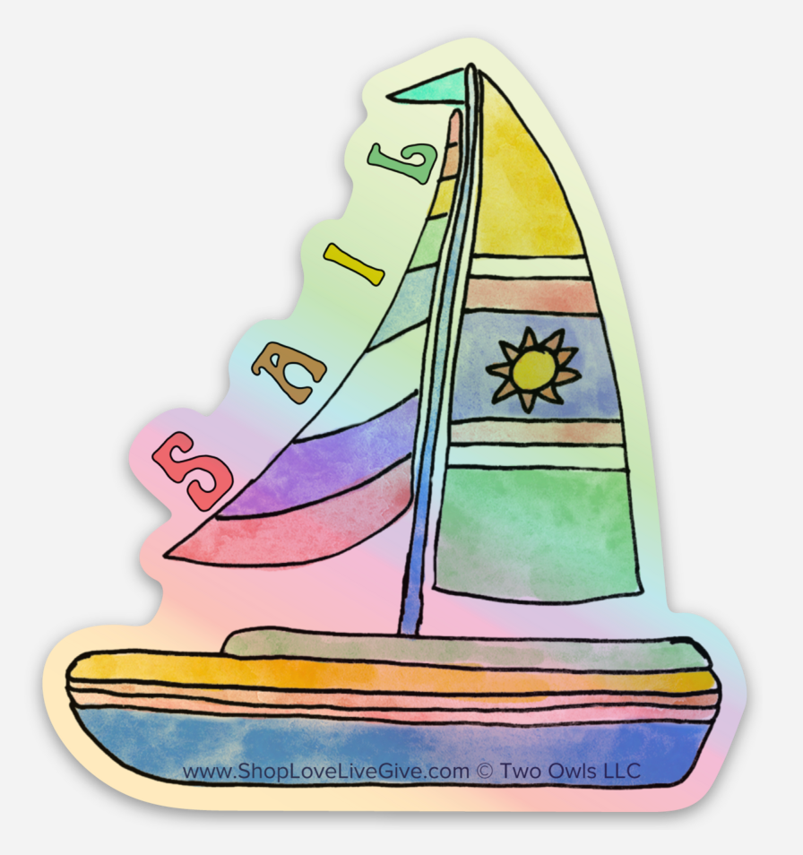 SAIL Sail Boat Holographic Sticker